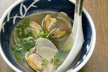 Manila clams steamed with sake