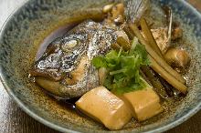 Simmered bony fish parts