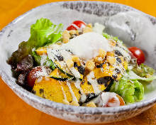 Caesar salad with slow-poached egg