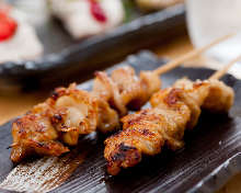 Chicken skin skewer