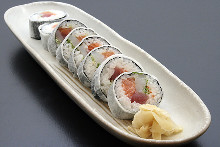 Seafood futomaki sushi rolls