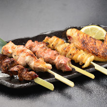 Assorted grilled chicken skewers, 5 kinds