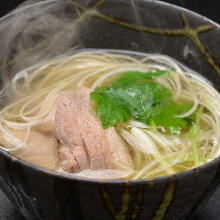 Somen (Wheat noodles) in hot broth