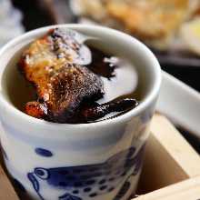 Sake Flavored with Grilled Puffer Fish Fins