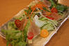 Slow-poached egg and raw ham salad Slow-poached egg and raw ham salad