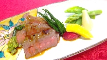 Kuroge Wagyu steak with seasonal vegetables