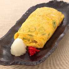 Japanese-style rolled omelet with Kujo leek