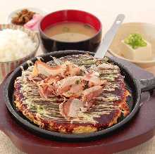 Okonomiyaki set meal