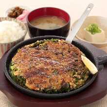 Scallion okonomiyaki set meal