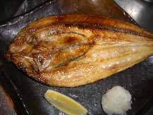 Salted and grilled Atka mackerel