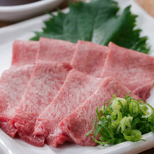Fresh raw beef tongue sasahimi