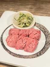 Thick-sliced premium tongue grilled with salt and green onions