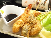 Assorted fried cutlet skewers, 5 kinds