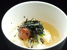 Ume chazuke (plum and rice with tea)