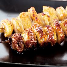 Chicken skin skewer