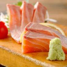 Fatty salmon sashimi