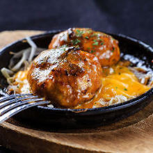 Cheese-stuffed hamburg steak