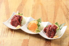 Assorted edible horse meat