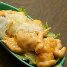 Stir-fried shrimp with mayonnaise