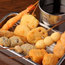 Assorted fried skewers