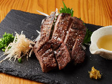 Straw-seared beef tongue