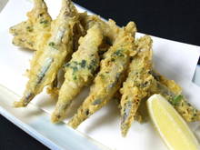 Fried silver-stripe round herring