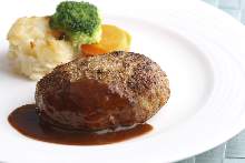 Hamburg steak with demi-glace sauce