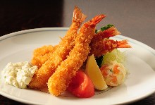 Deep-fried prawns