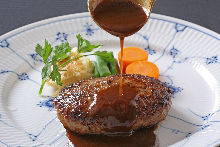 Hamburg steak with demi-glace sauce