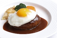 Hamburg steak with demi-glace sauce