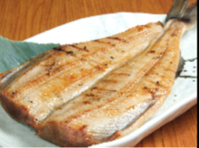 Salted and grilled Atka mackerel