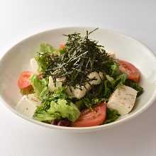 Daikon radish and mizuna salad