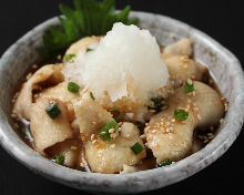 Chicken skin with ponzu