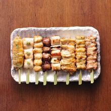 Assorted grilled chicken skewers, 8 kinds