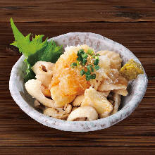 Chicken skin with ponzu