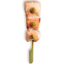 Grilled chicken tenderloin skewer with yuzu pepper