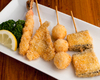 Assorted fried skewers