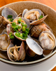 Clams steamed in sake