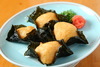 Fried yam wrapped in nori seaweed