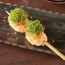 Grilled tsukune skewer with pickled plum