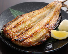 Charcoal grilled opened atka mackerel