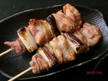 Negima (green onion pieces and chicken)