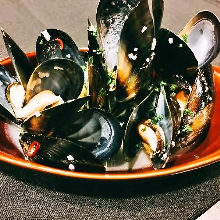 Mussels steamed in wine