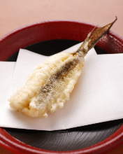 Big-eyed flathead fish tempura