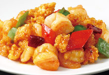Stir-fried sweet and spicy shrimp