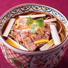 Buckwheat noodles with roasted duck