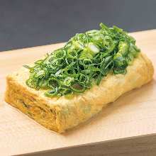 Japanese-style rolled omelet with Kujo leek