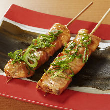 Grilled salmon skewer