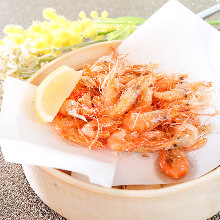 Shrimp deep-fried without batter