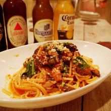 Pasta with Eggplant and Bacon